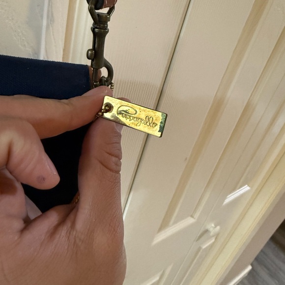 Pappagallo Blue Navy Canvas Crossbody Shoulder Bag - Picture 5 of 10